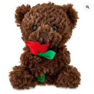Brown Teddy Bear with Red Rose